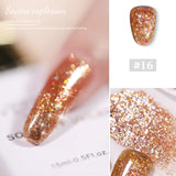 Lianfudai 24 Colors High Density Glitter Nail Gel Polish Explosive Flash Nail Art Gel Varnish Sparkling UV Soak Off Gel Lacquer