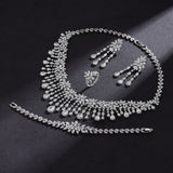 2024 New 4-piece Bride Zirconia Full Set Women's Party Jewelry Set Luxury Dubai Nigeria CZ Crystal Wedding Jewelry Set