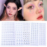 Lianfudai Clear Face Gems Self Adhesive Face Rhinestone Makeup Festival Crystal Hair Gems Suitable for Face Hair Eyes Cosmetics Nails Body