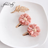 Lianfudai Fashion Flower BB Hair Clips Pin Headwear For Baby Kids Girl Hair Accessories 2 PCS/SET