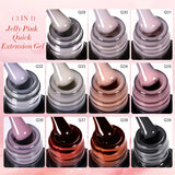 Lianfudai 7ML Jelly Pink Peach Quick Extension Gel Nail Polish Nude Transparent Color Finger Prolong Rubber Base Construction Gel