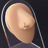 Lianfudai 20G Gem Dangle Nose Rings for Women heart dangle Nose Piering Jewelry body jewelry