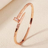 Lianfudai Classic Brand Nail Bracelets Female Temperament Simple Trendy Bracelet Zircon Screw Bracelet For Women As Gift