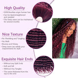 Lianfudai 20inch Burgundy Deep Wave Braid Human Hair Bulk Extensions for Braiding No Weft 100g (1Pack-2Bundles) Red 100% Virgin Human Hair