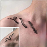 Lianfudai Black Snake Collarbone Temporary Tattoo Stickers Men and Women Tatouages Et Art Corporel Fake Tattoo Cool Tatuajes Tenporales