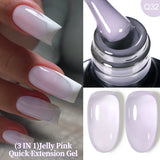 Lianfudai 7ML Jelly Pink Peach Quick Extension Gel Nail Polish Nude Transparent Color Finger Prolong Rubber Base Construction Gel