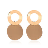 Lianfudai Korean Fashion Geometric Earrings Simple Round Pendant Earrings Irregular Personality Eardrop For Women Ear Ornaments