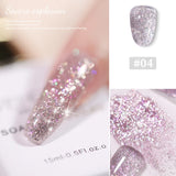 Lianfudai 24 Colors High Density Glitter Nail Gel Polish Explosive Flash Nail Art Gel Varnish Sparkling UV Soak Off Gel Lacquer