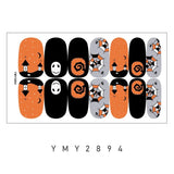 Lianfudai Baking Free Halloween Nail Stickers Full Sticker Fashion Nail Art Jewelry  Pumpkin Ghost Wholesale Applique Nail Sticker