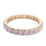 Lianfudai 2024 Merry Christmas Zircon Bangle For Women 8X8MM Inlaid Diamond Hand Boho Elastic Bracelets Beaded Gold Tennis Bracelets