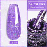 Lianfudai 7ml Reflective Glitter Gel Nail Polish Sparkling Glitter Semi Permanant Soak Off UV LED Gel Varnish For Manicure Nails Art DIY