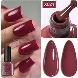 Lianfudai 7ml Metallic Gel Nail Polish Red Chrome Effect Soak Off UV Gel Varnish Semi Permanent Nail Art Manicure Base Top Coat