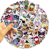 Lianfudai 10/52PCS Cute Halloween Hello Kitty My Melody Decoration Stickers Toy DIY Kids Water Bottle Luggage Laptop Waterproof Sticker