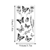 Lianfudai 1 Sheet Black Flower Butterfly Temporary Tattoos For Women Men Wild Plant Fake Tattoo Sticker Adults Face Hands Body Art Tatoo