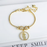 Lianfudai Jewelry 2024 Luxury new 5 leaf grass bracelet Women's wedding party bracelet Unique chain woven accessories