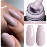 Lianfudai 7ML Gold Foil Quick Extension Gel Nail Polish Nude Purple Nail Flakes Vernis Semi Permanent UV Gel Nail Art Hard Gel