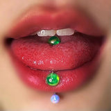 Lianfudai Tongue Nail Fashion Acrylic Tongue Ring Piercing Ear Nipple Rings Wear Lip Retro Stud Earring Puncture Jewelry