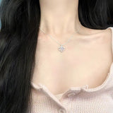 Lianfudai New Moonstone Neon Love Necklaces Women Light Luxury Senior Design Sense Temperament Simple Necklace Party Jewelry Gift