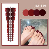 Lianfudai 24P Acrylic Toenails Tips Bright Faced Press On Nails Art Removable Fake Toenails With Glue Full Cover Artificial Toe False Nail