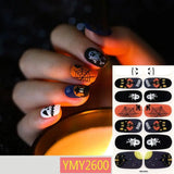 Lianfudai Baking Free Halloween Nail Stickers Full Sticker Fashion Nail Art Jewelry  Pumpkin Ghost Wholesale Applique Nail Sticker