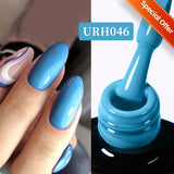 Lianfudai  SUGAR Blue Color Rubber Base Gel Nail Polish Gold Glitter Base Gel Top Coat Soak Off UV LED Gel Nail Art Varnish Manicure