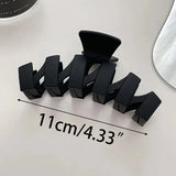 Lianfudai Large Black Hair Clip for Women Fashion French Elegant Hairgrips Korean Letter Hair Claw Clips Girls Hairpins Hair Accessories