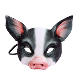 Lianfudai 3D Tiger Pig Bunny Rabbit Leopard Half Face Mask Creative Funny Animal Halloween Masquerade Party Cosplay Costume Decor