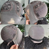 Lianfudai Afro Kinky Curly Lace Front Wig Brazilian Afro Short Bob Human Hair Wig 13x4x2 HD Lace Natural Hairline 250% Density 12A