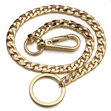 Lianfudai 42CM Long Metal Keychain Wallet Belt Chain Rock Punk Trousers Hipster Pant Jean HipHop Jewelry Men's Key Ring Chain K414