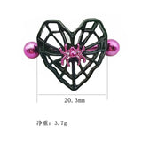 Lianfudai Cute Peach Heart Spider Web Nipple Piercing Two-color Electroplating Stainless Steel Nipple Ring Piercing Jewelry Wholesale