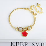 Lianfudai Jewelry 2024 Luxury new 5 leaf grass bracelet Women's wedding party bracelet Unique chain woven accessories