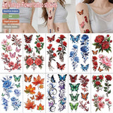 Lianfudai 10pcs/set Art Vintage Flower Tattoo Stickers Arm collarbone body decorative art disposable tattoo sticker