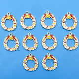 Lianfudai 10Pcs/Pack 11styles Christmas Charms Enamel Alloy Pendants Craft Supplies Beads Pendants For Jewelry Making Christmas Pendant