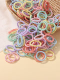 Lianfudai 100pcs Baby 2cm Colorful Rubber Band Does Not Hurt The Hair Small Thumb Ring High Elastic Thread Toddler Kids Scrunchies Set