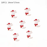 Lianfudai 10Pcs Enamel Christmas Charms Alloy Snowflakes Angel Pendants for Jewelry Making Necklace Earrings DIY Tree Decor Bracelet