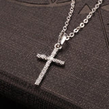 Lianfudai New Pink Cross Necklaces for Women Y2k Fashion Gothic Couple Jewelry Metal Chains Chokers Pendant Necklace Party Jewelry Gifts