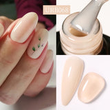 Lianfudai  7ml Nude Pink Glitter Rubber Base Gel Polish Sparking Sequins Semi Permanent Soak Off Nail Art Varnish All For Manicure