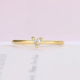 Lianfudai Romantic Red Zircon Dainty Rings For Women Thin Heart Korean Finger Accessories Wedding Gifts For Girlfriend Wholesale KAR272