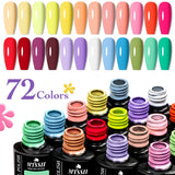 Lianfudai 6Pcs/Set Nude Color Gel Nail Polish Set Kit Spring 6 Colors UV LED Nail Art Gel Vernis Semi Permanent Base Top Coat