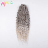 Lianfudai  Synthetic Hair Water Wave 24Inch Braid Hair Twist Crochet Hair Ombre Blonde Pink Deep Wave Braiding Hair Extension Cosplay