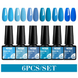 Lianfudai 6PCS/Set Nude Color Gel Nail Polish Set 150 Colors Glitter Semi Permanent UV Led Gel Varnish Soak Off Nail Gel Art Design