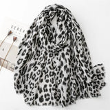 Lianfudai 2024 Fashion Women Leopard Floral Fringe Viscose Shawl Scarf Print Soft Lady High Quality Pashmina Stole Muslim Hijab 180*90Cm