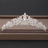 Lianfudai Elegant Luxury Girls Crystal Bridal Tiara Crown Birthday Party New Fashion Bride Queen Headbands Hair Jewelry Accessories