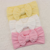 Lianfudai 3Pcs Knit Bows Baby Headbands Lot Newborn Baby Girl Headband Set Elastic Nylon Children Turban Kids infant Baby Hair Accessories