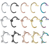 Lianfudai 1Pc Stainless Steel Fake Nose Ring Hoop Septum Rings C Clip Lip Ring Earring Fake Nose Piercing Women Body Jewelry Non-Pierced