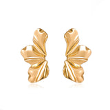 Lianfudai New  Trendy Design French Petal Stud Earrings For Women Korean Fashion Earring Birthday Party Jewelry Gifts