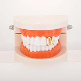 Lianfudai Hip Hop Zircon Single Star Teeth Grillz 14K Tooth Caps Decor For Women  Men Jewelry  Dental Grills