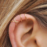 Lianfudai Fashion Exquisite Rhinestone Decor Ear Cuff earring for Woman Ear 2024 Summer New Arrival Christmas Jewelry Gift