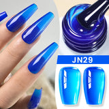 Lianfudai  Jelly Nude Gel Nail Polish 10ml Light Pink Peach Translucent Color UV Light Cure Gel Varnish Nail Art DIY at Home