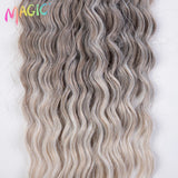 Lianfudai  Synthetic Hair Water Wave 24Inch Braid Hair Twist Crochet Hair Ombre Blonde Pink Deep Wave Braiding Hair Extension Cosplay